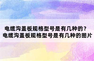 电缆沟盖板规格型号是有几种的？ 电缆沟盖板规格型号是有几种的图片